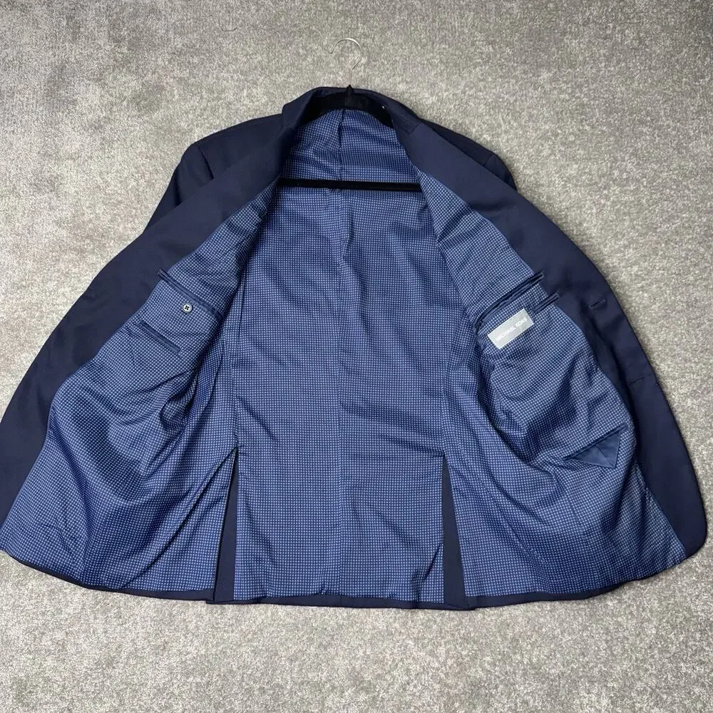 Michael Kors 38R‎ Navy Blue Blazer Classic Fit Two Button Suit Sport Coat Jacket